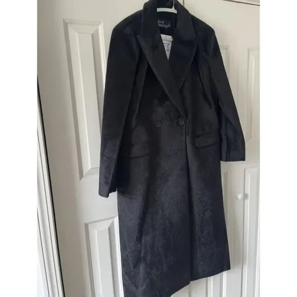 Black Faux Fur Coat Women Luxury Soft Jacket Elegant Plush Outerwear - Picture 7 of 10